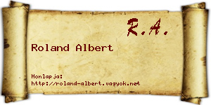 Roland Albert névjegykártya