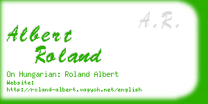 albert roland business card